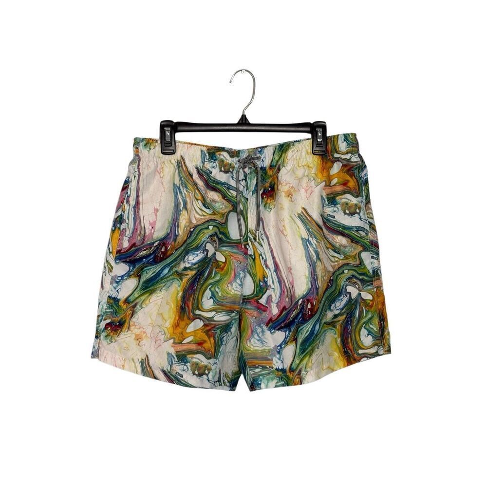 Boardies multi-colored marble patterned swim trunks with lining and pockets - X